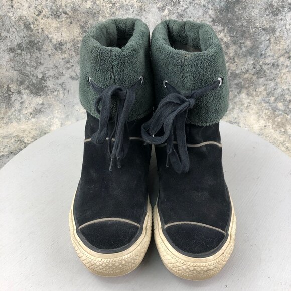 Converse Women's Size 6.5 Chuck Taylor All Star Andover High Black Suede Booties - Picture 2 of 16